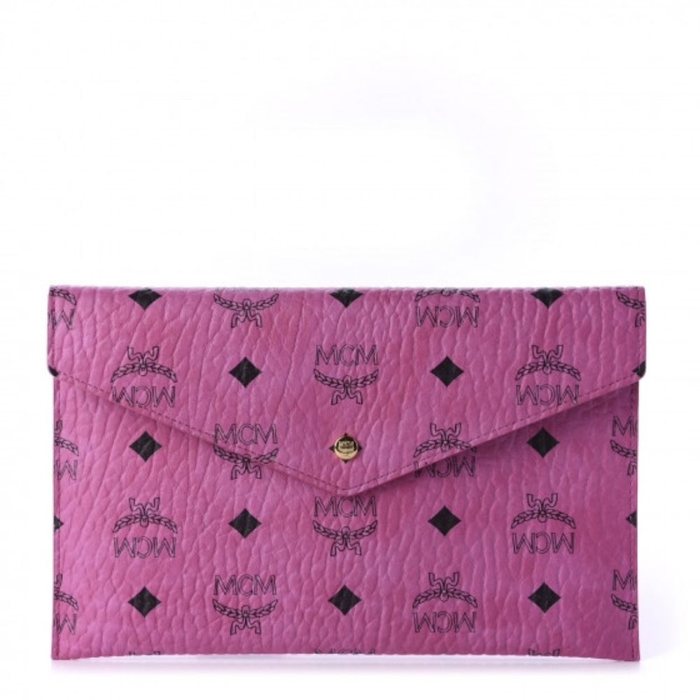 MCM Visetos Envelope Clutch Pink